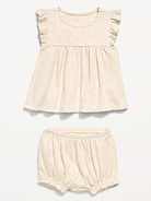 Image number 2 showing, Ribbed Flutter-Sleeve Top and Shorts Set for Baby