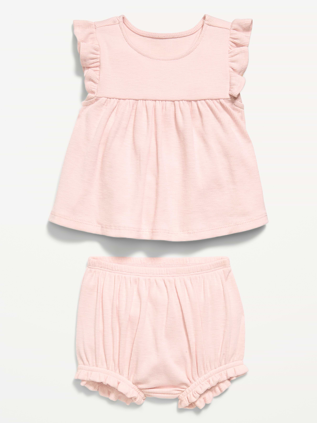 Image number 2 showing, Ribbed Flutter-Sleeve Top and Shorts Set for Baby