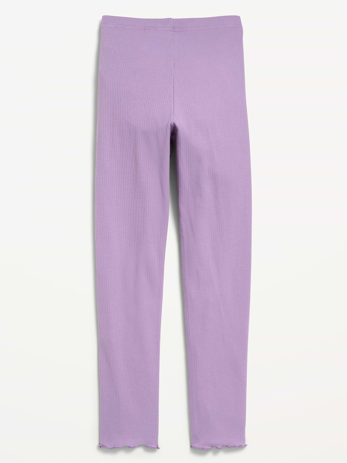 Image 2 of 2, Ribbed Lettuce-Edge Leggings for Girls