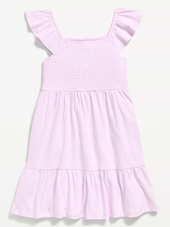 Robe à smocks ajustée et évasée pour fille