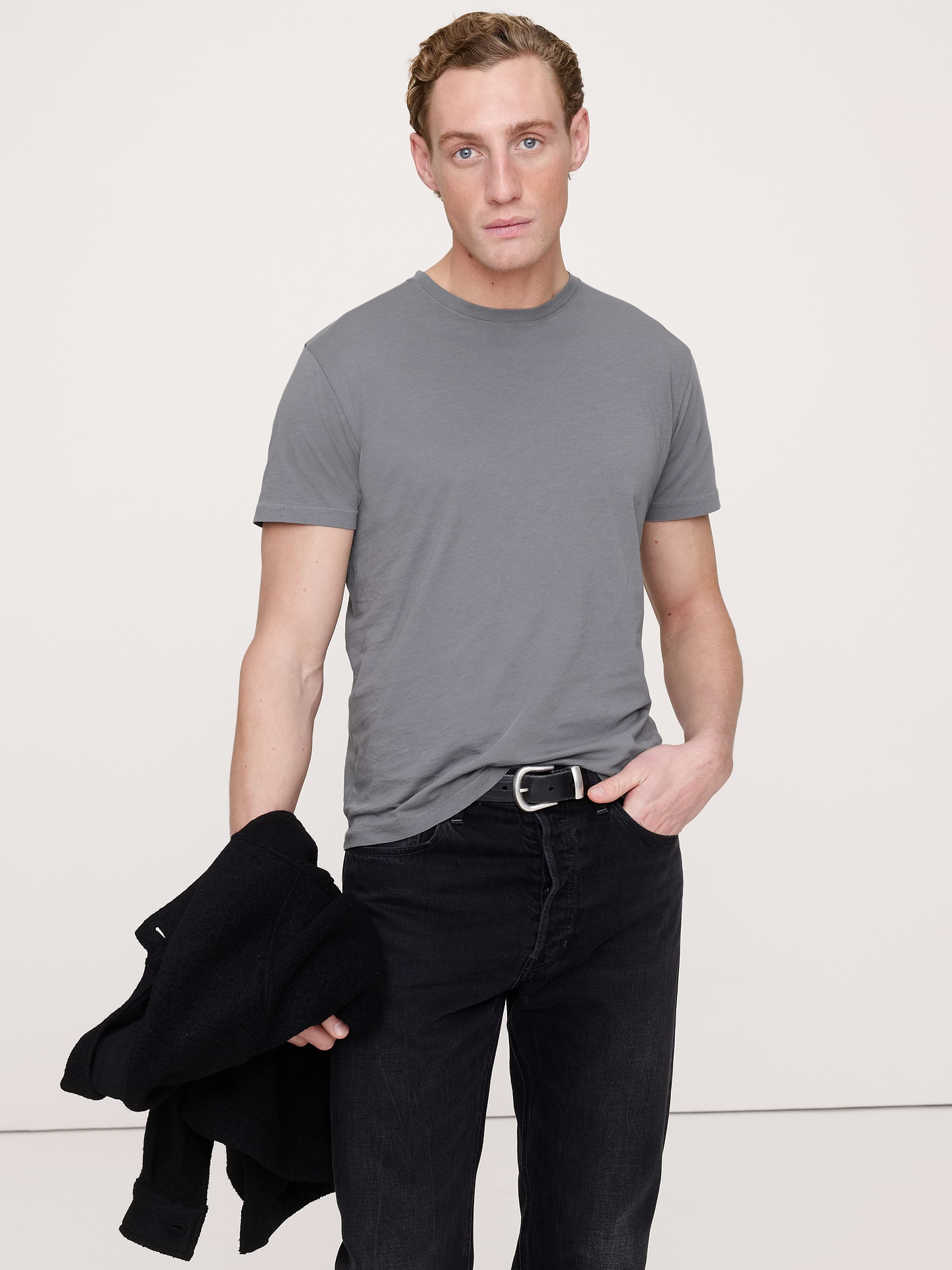 Image number 1 showing, Lightweight Cotton Crew-Neck T-Shirt