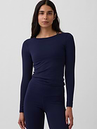 Image number 1 showing, GapFit Smooth Boatneck T-Shirt