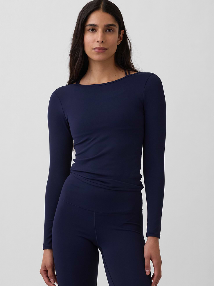Image number 1 showing, GapFit Smooth Boatneck T-Shirt