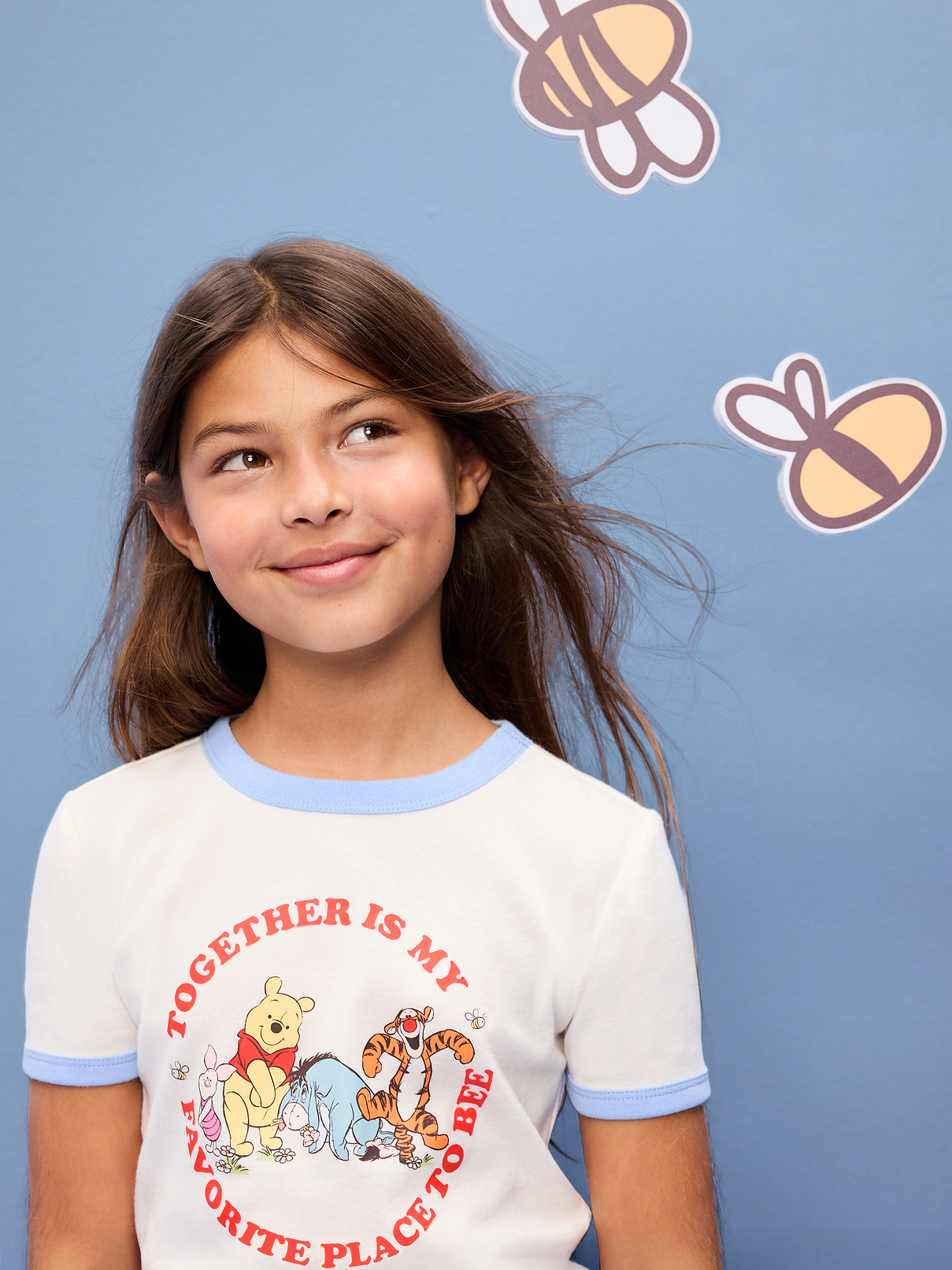Image number 1 showing, Old Navy x Disney Winnie the Pooh Fitted Graphic Ringer T-Shirt for Girls