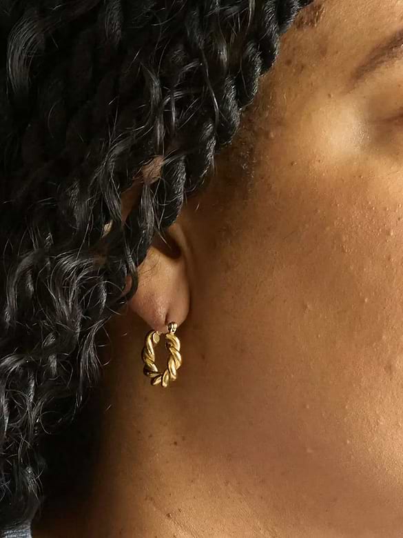 Admiral Row Gold Oval Twist Hoop Earrings