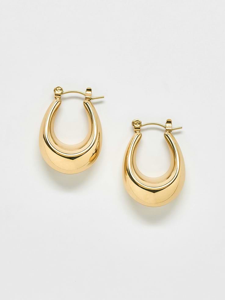 Image number 1 showing, Admiral Row Gold Oval Hoop Earrings