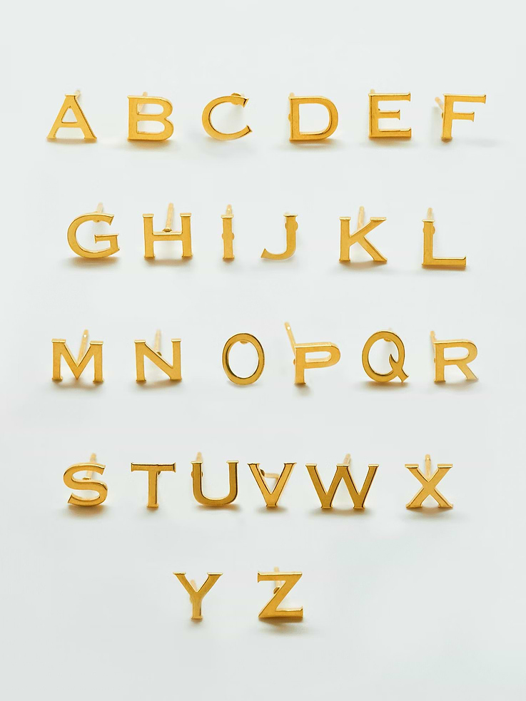 Image number 1 showing, Admiral Row Gold Initial Earrings