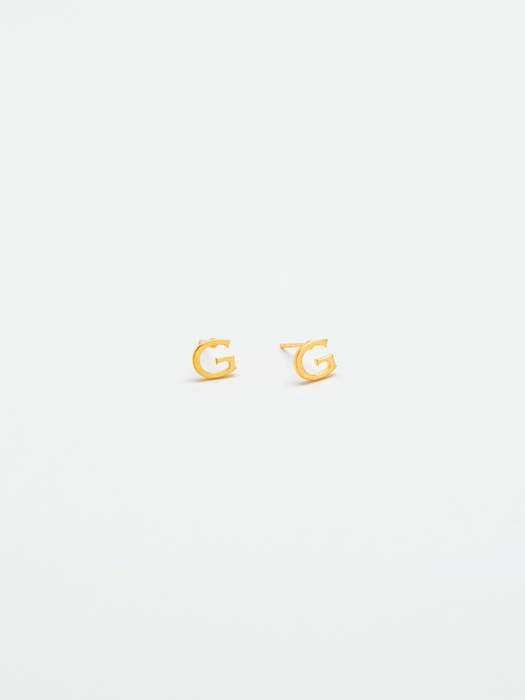 Image number 3 showing, Admiral Row Gold Initial Earrings