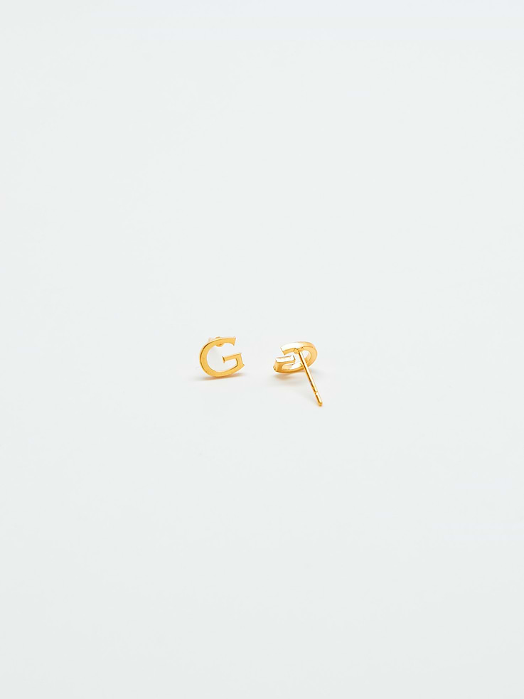 Image number 4 showing, Admiral Row Gold Initial Earrings