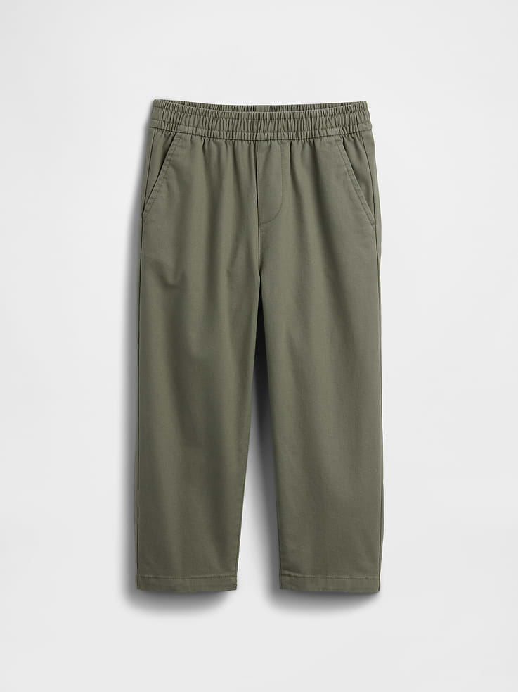 Image 1 of 3, Stretch twill weave., Elasticized waist, faux fly., Front slant pockets, patch pockets at back., This product was made in a factory that invests in gender equity and women’s empowerment through RISE. Learn more at, Product #1172589