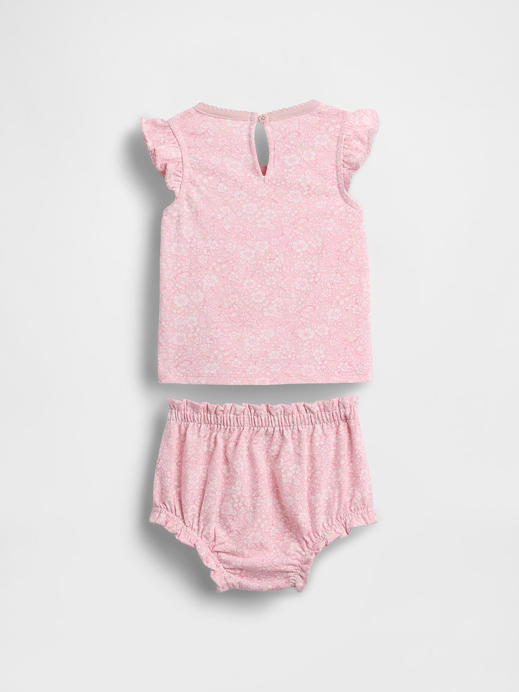 Image number 2 showing, Baby Floral Ruffle Outfit Set