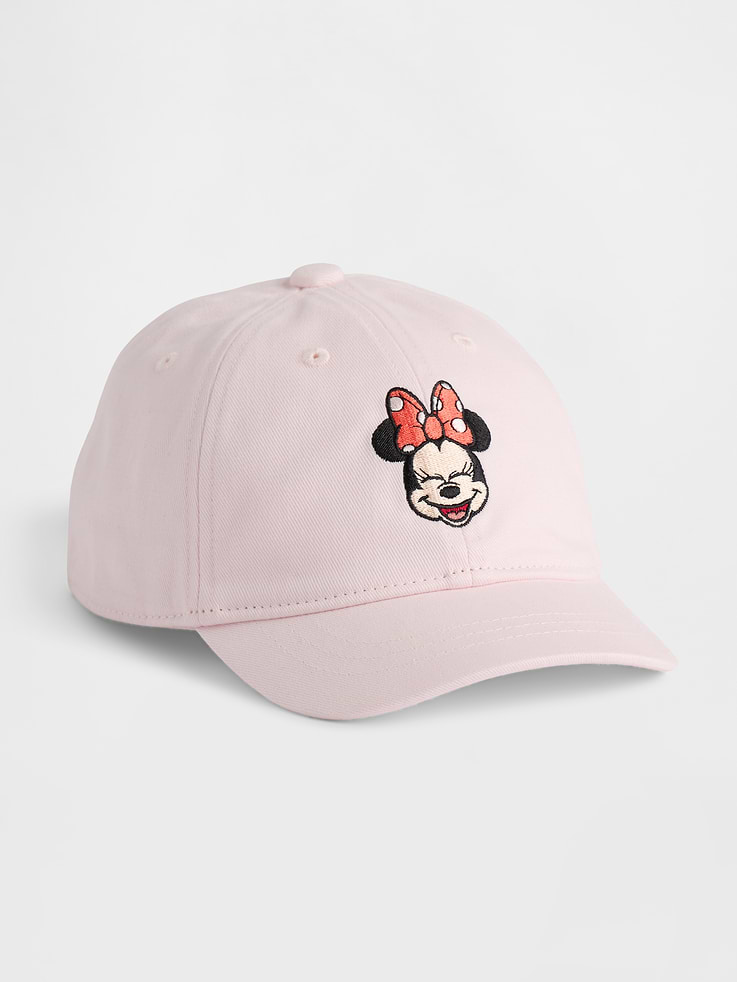 Image 1 of 1, Gap and Disney. Two timeless American brands. One collection that celebrates Mickey Mouse and Minnie Mouse., Soft cotton twill 6-panel baseball cap., Disney's Minnie Mouse graphic at front., Stitching at curved brim., Adjustable soft closure at back., Product #884046