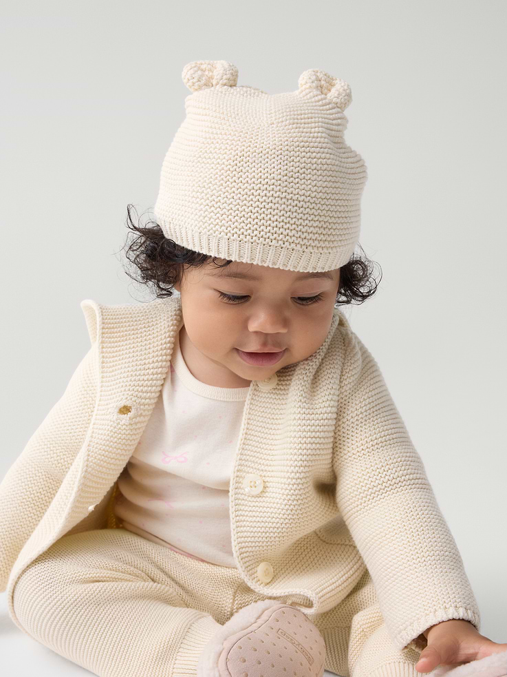 Image 2 of 2, Baby Garter Bear Hat