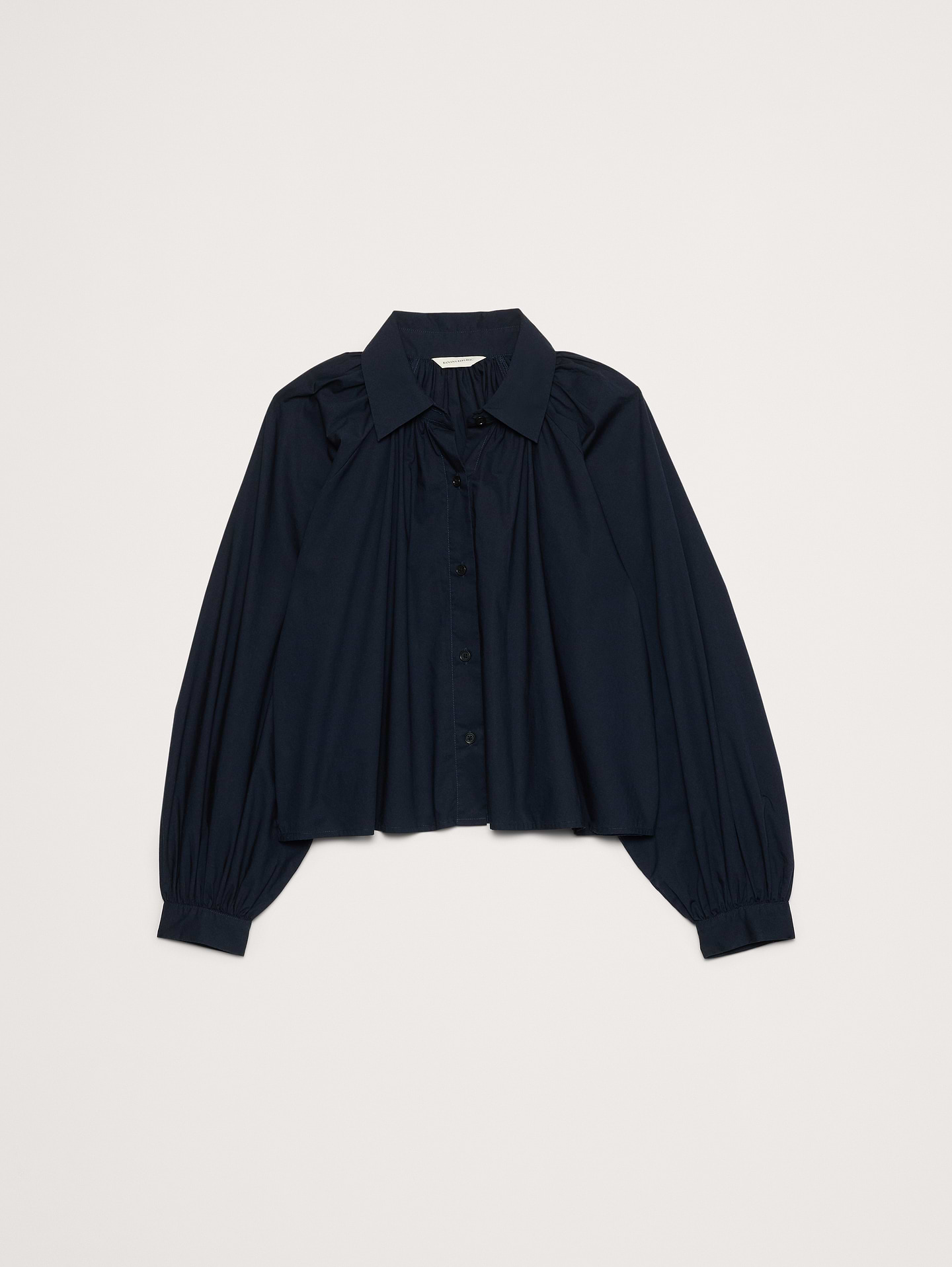 Image number 7 showing, Cotton Poplin Balloon-Sleeve Shirt