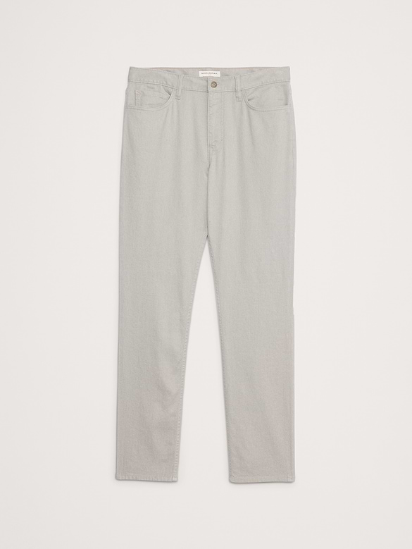 Pantalon Voyageur étroit en lin et coton