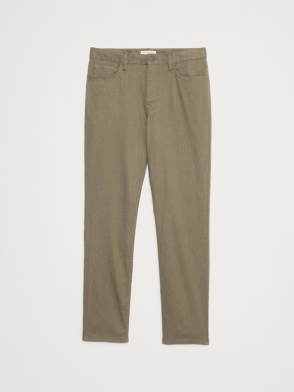 Pantalon Voyageur étroit en lin et coton
