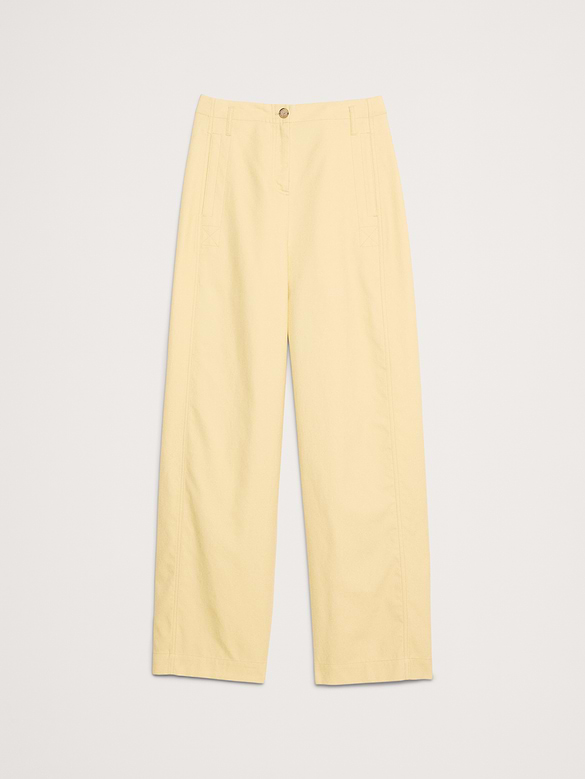 Chino doux à taille très haute jambe baril