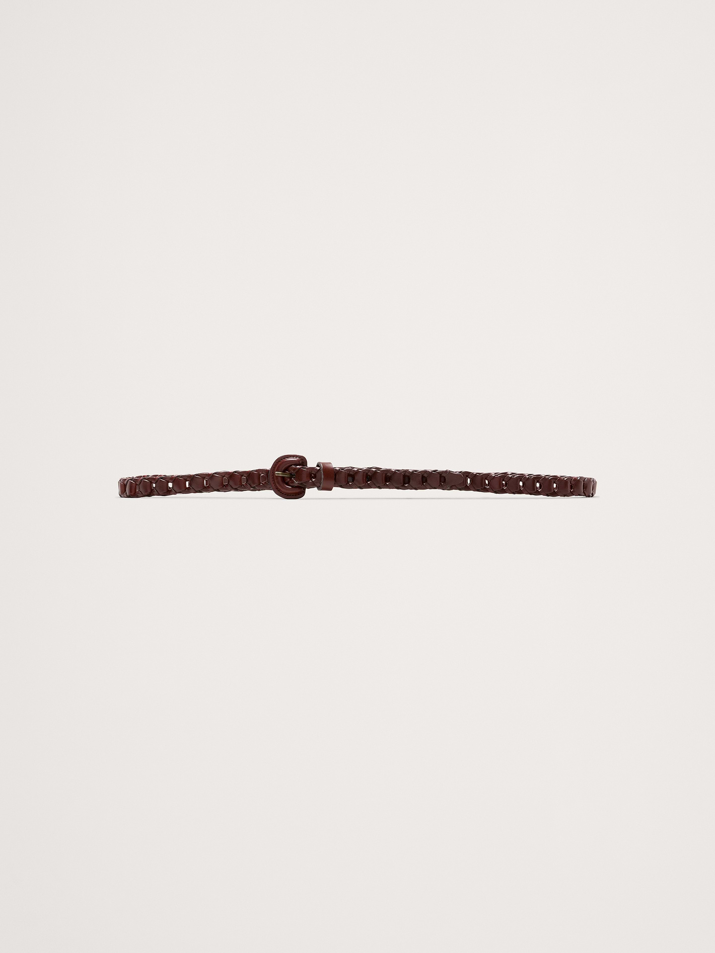 Image number 1 showing, Skinny Woven Leather Belt