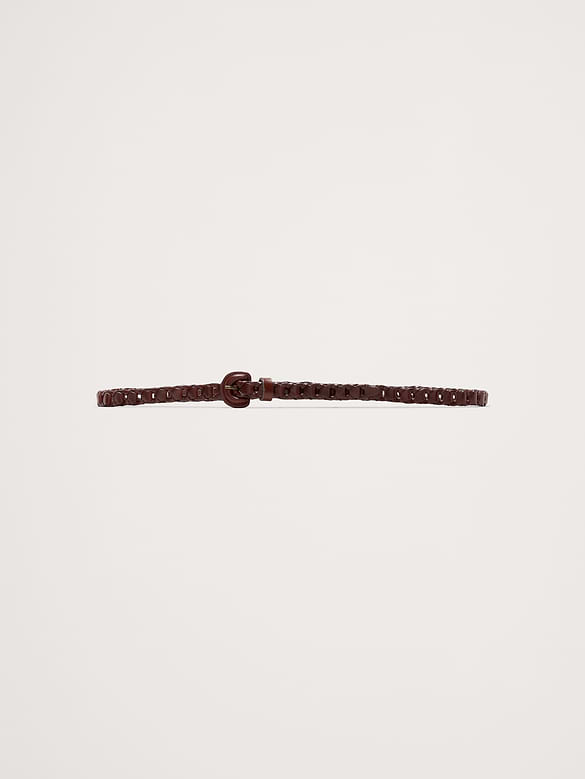Skinny Woven Leather Belt