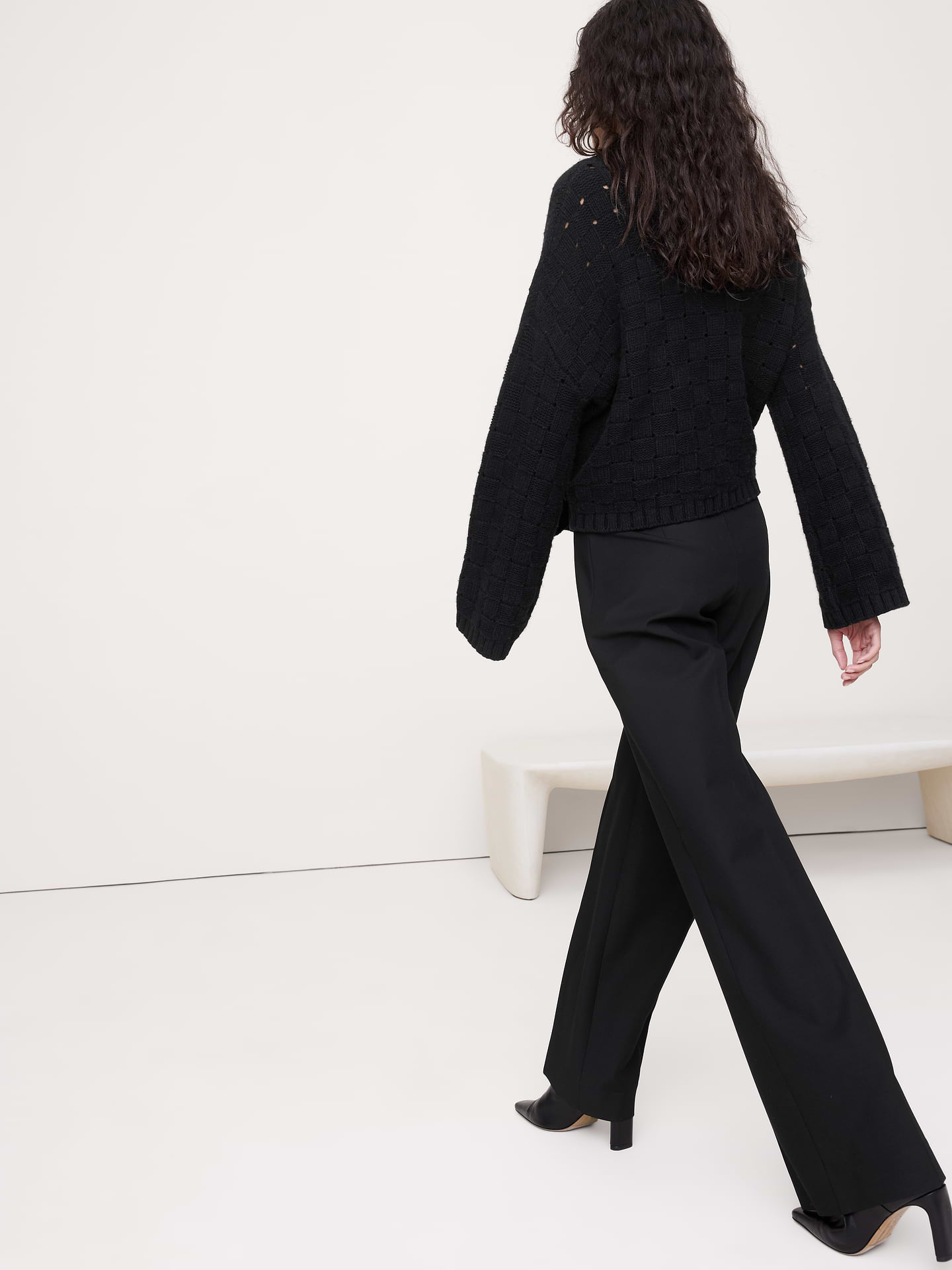 Image number 6 showing, Mid-Rise Wide-Leg City Stretch Pant