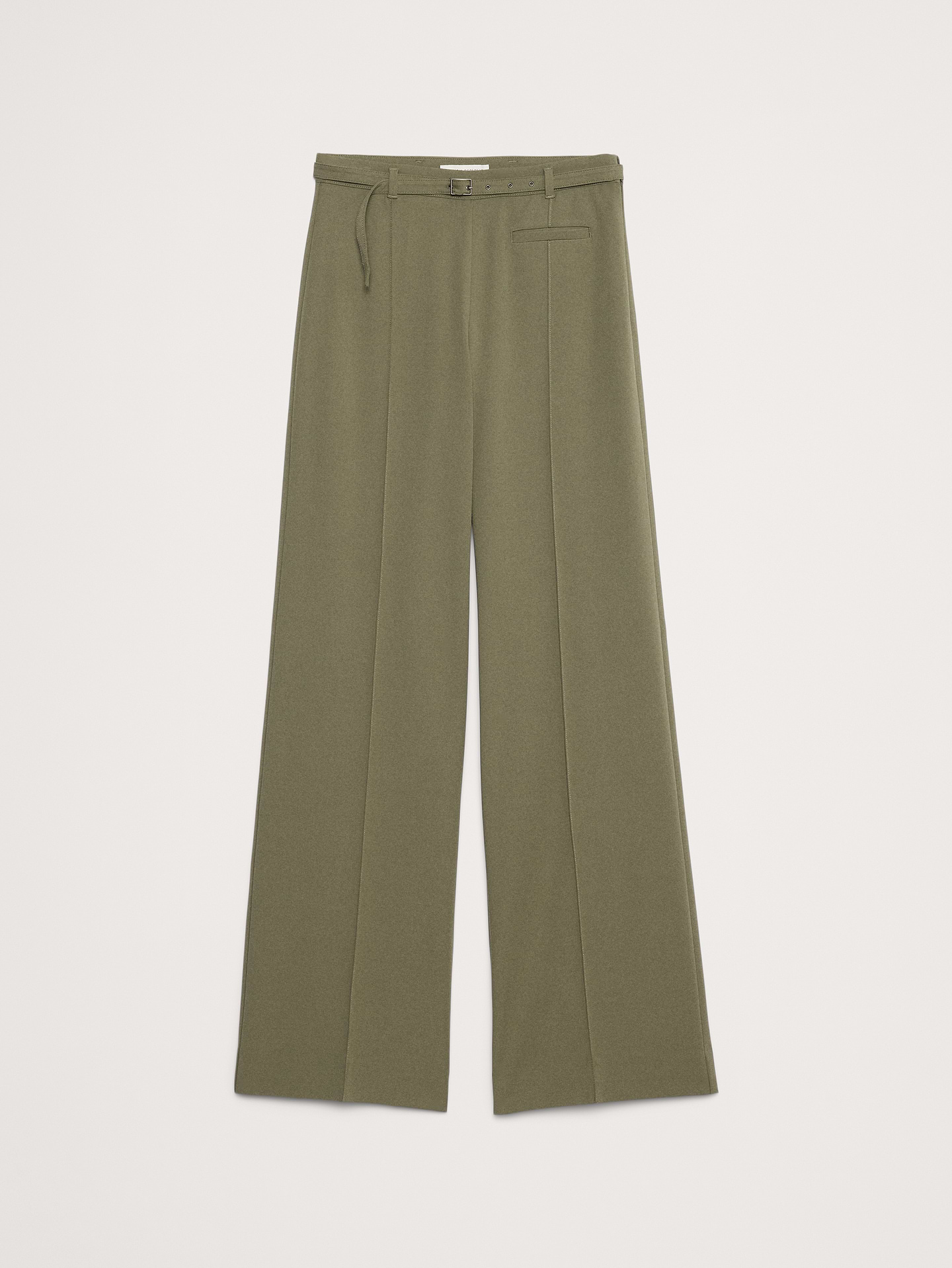 L'image numéro 5 présente Pantalon à jambe large, taille mi-basse, en tissu urbain extensible