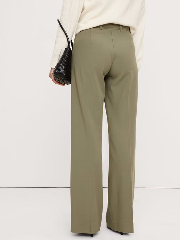 Mid-Rise Wide-Leg City Stretch Pant