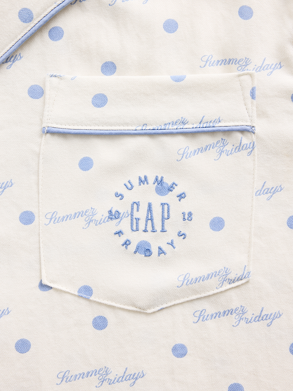 Gap × Summer Fridays Relaxed Flannel Dotted PJ Shirt
