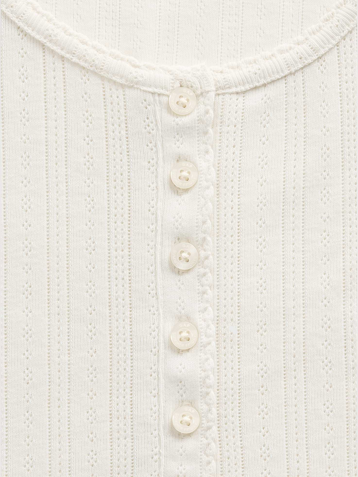 Image number 5 showing, Gap × Summer Fridays Pointelle Henley PJ Top