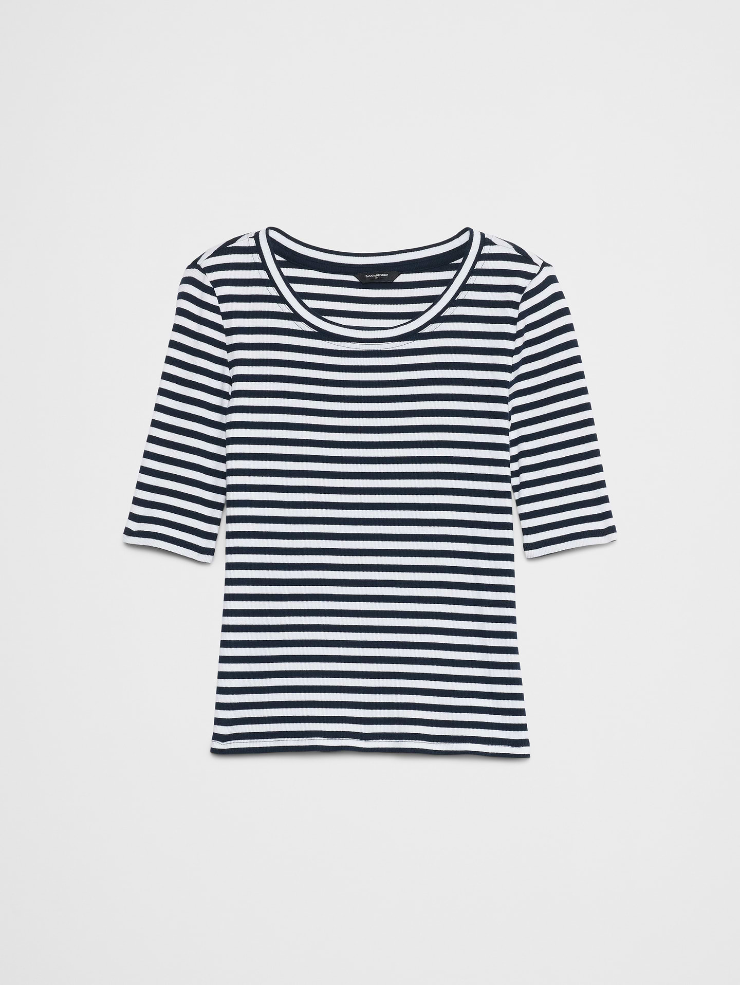 Image number 4 showing, Ribbed Elbow-Sleeve T-Shirt