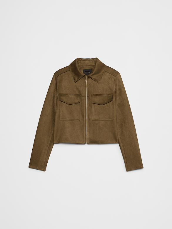 Vegan Suede Cropped Jacket