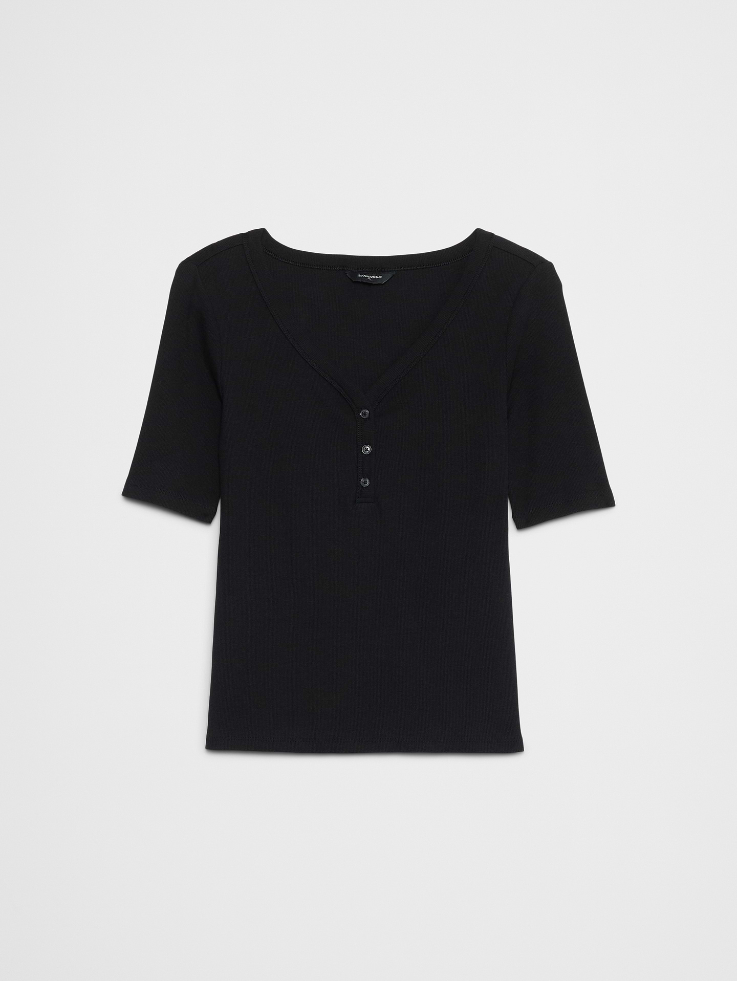 Image number 4 showing, Ribbed Elbow-Sleeve Henley T-Shirt