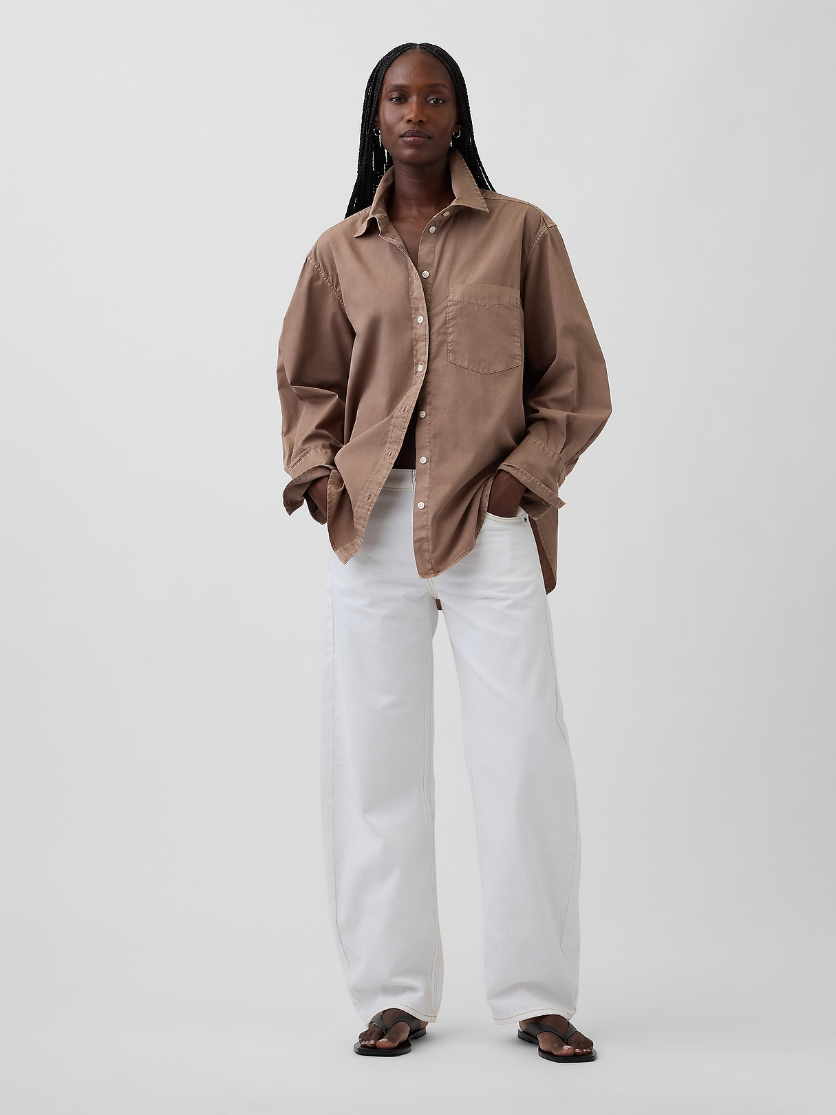 Organic Cotton Poplin Big Shirt | Gap