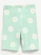 Image number 1 showing, Printed Long Jersey Biker Shorts for Girls
