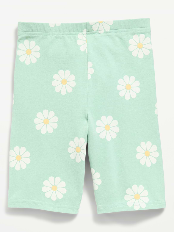 Printed Long Jersey Biker Shorts for Girls