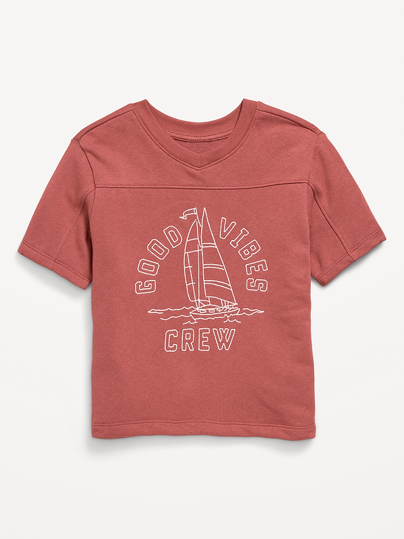 Oversized French-Terry Graphic T-Shirt for Toddler Boys