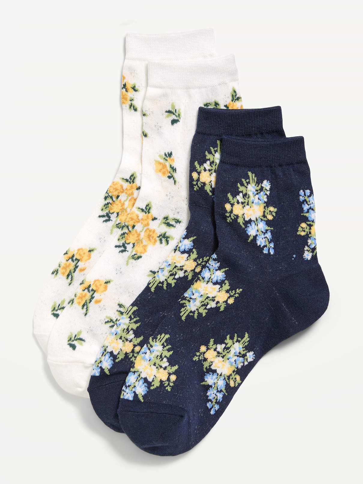 Image number 2 showing, Floral Crew Socks 2-Pack for Women