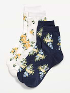 Image number 2 showing, Floral Crew Socks 2-Pack for Women