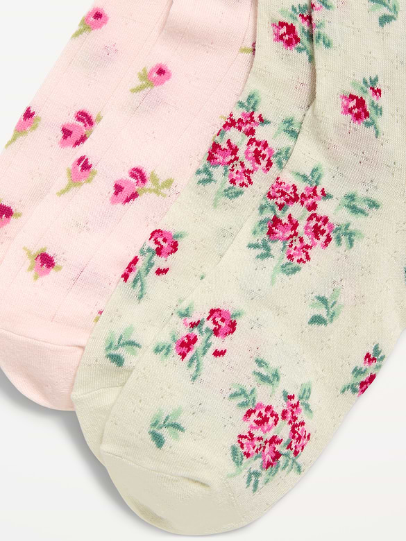 Floral Crew Socks 2-Pack for Women
