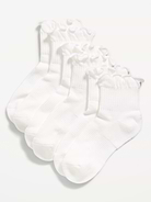Image number 1 showing, Ruffled Athletic Socks 3-Pack for Girls
