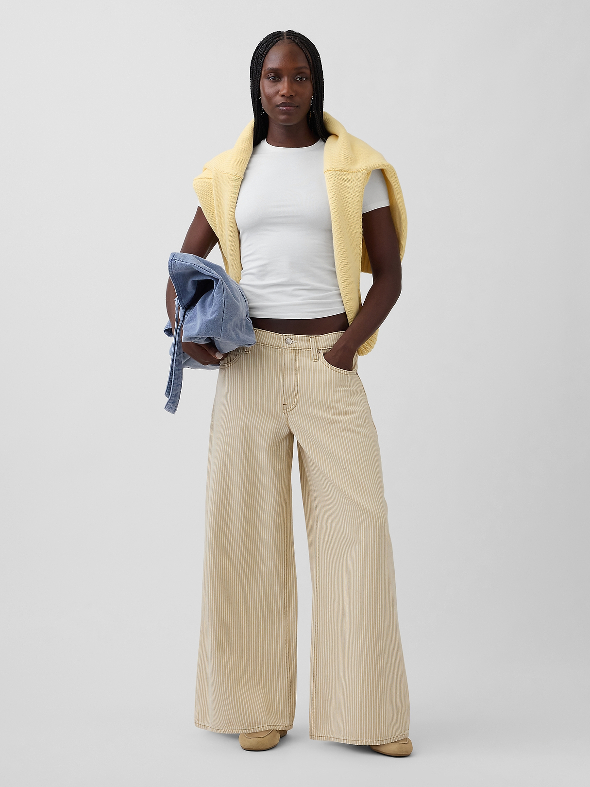 Low Slung Stripe Extra Baggy Jeans | Gap