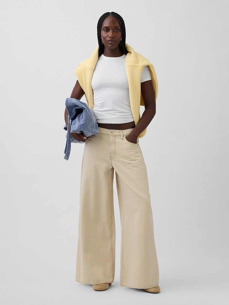 Image number 1 showing, Low Slung Stripe Extra Baggy Jeans