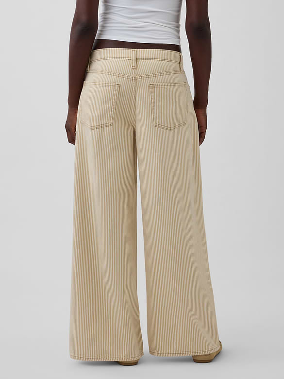 Low Slung Stripe Extra Baggy Jeans