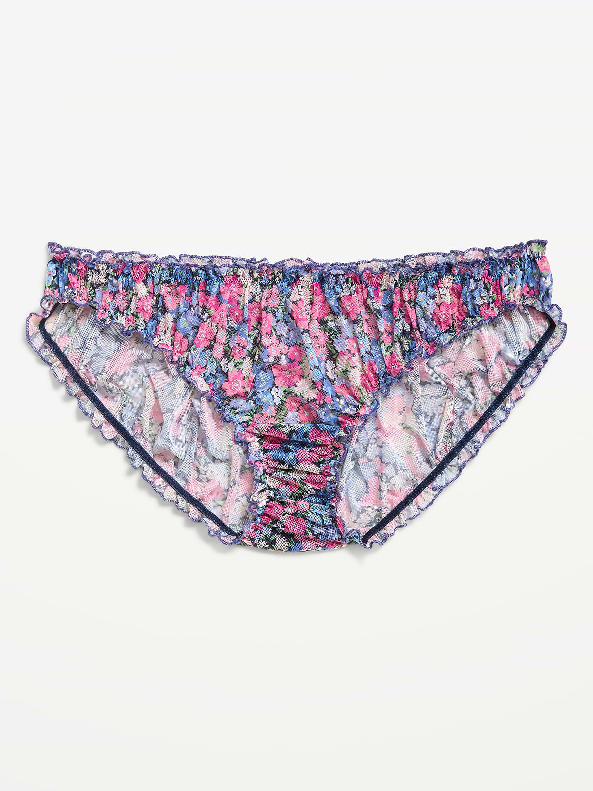 Image number 1 showing, Ruffle-Edge Mesh Hipster Underwear
