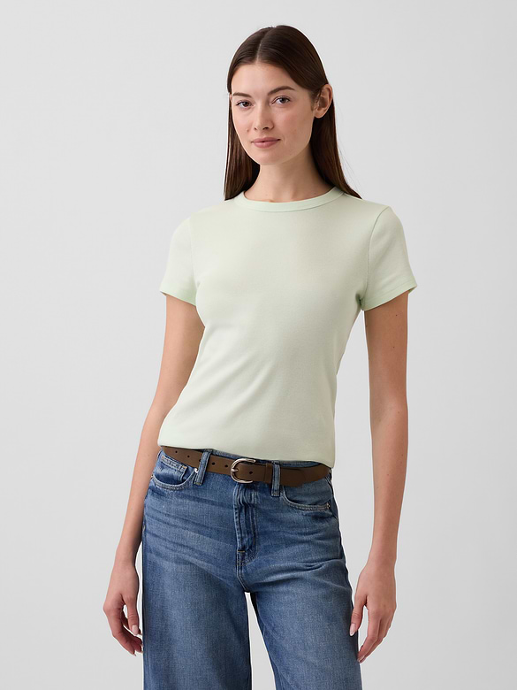 Essential Ribbed Crewneck T-Shirt