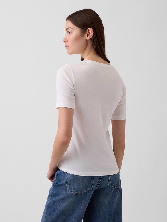 Modern Ribbed Crewneck T-Shirt