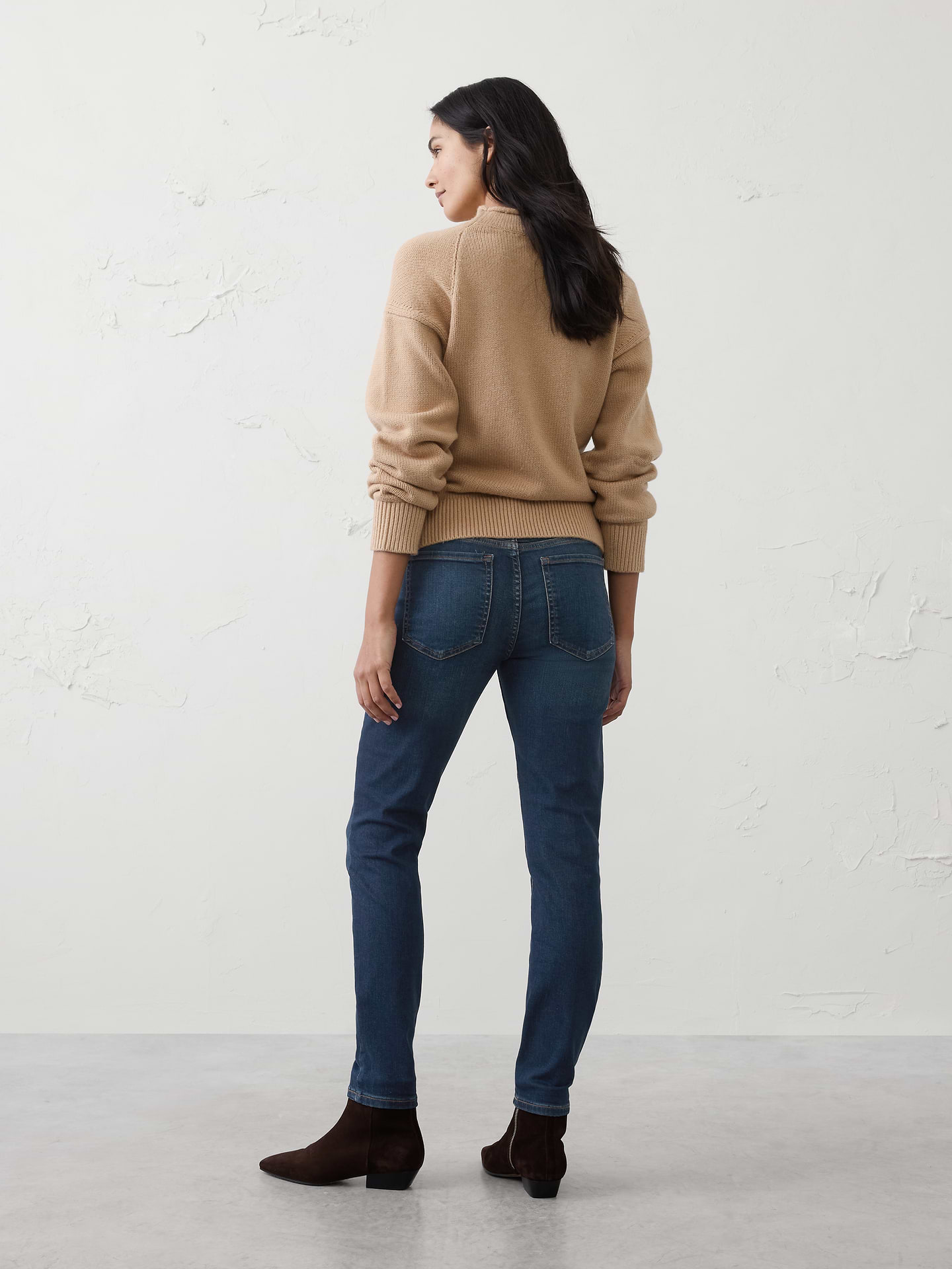 L'image numéro 2 présente Jean ultra-étroit à taille basse moyenne