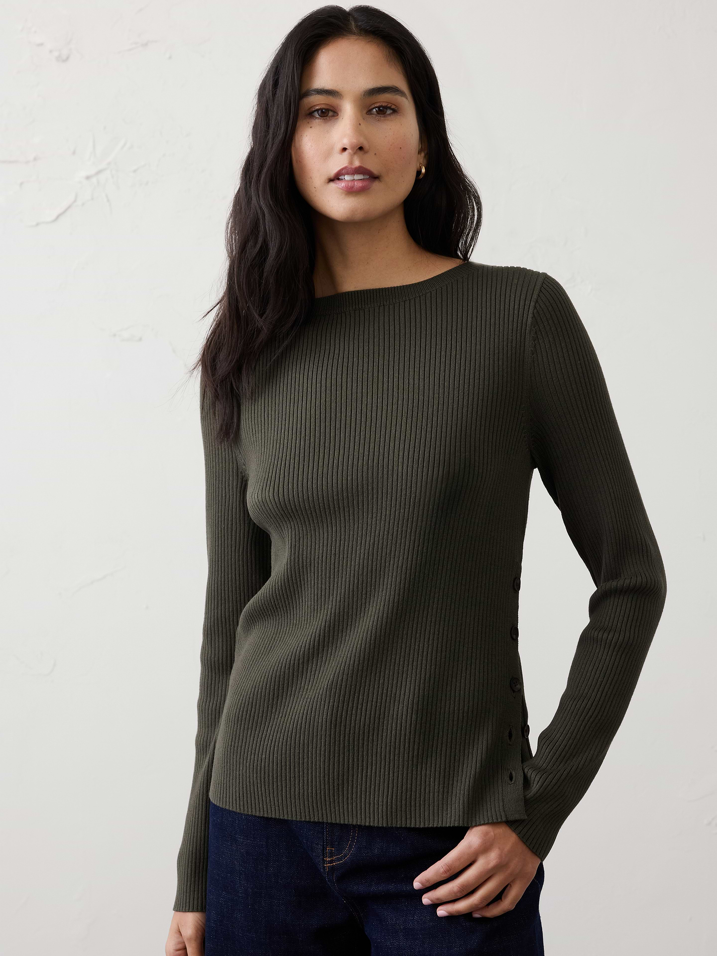 Image number 1 showing, Ribbed Boatneck Pullover Sweater