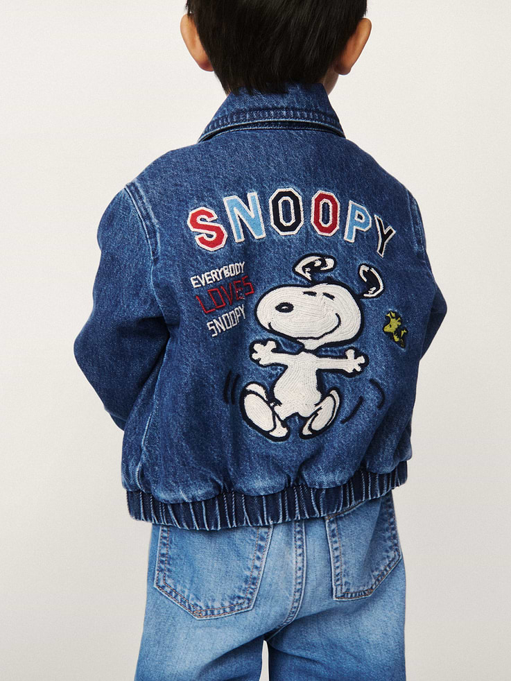 Image 4 de 4, Veste en denim à imprimé Snoopy et à logo pour Bébé et Tout-petit
