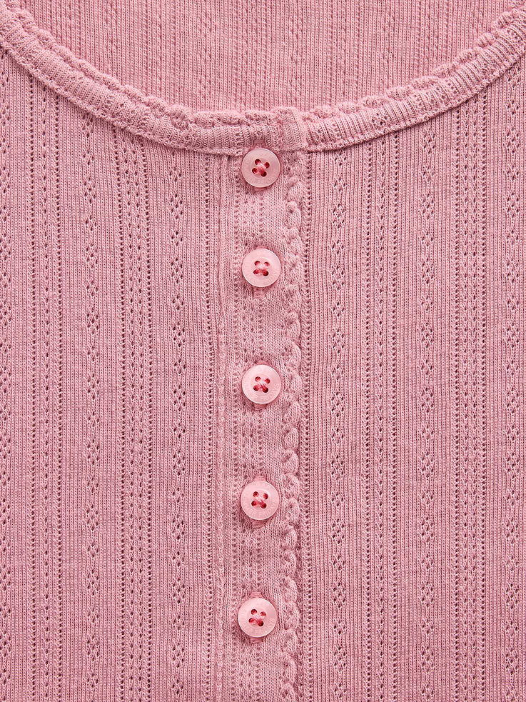 Image number 5 showing, Gap × Summer Fridays Pointelle Henley PJ Top