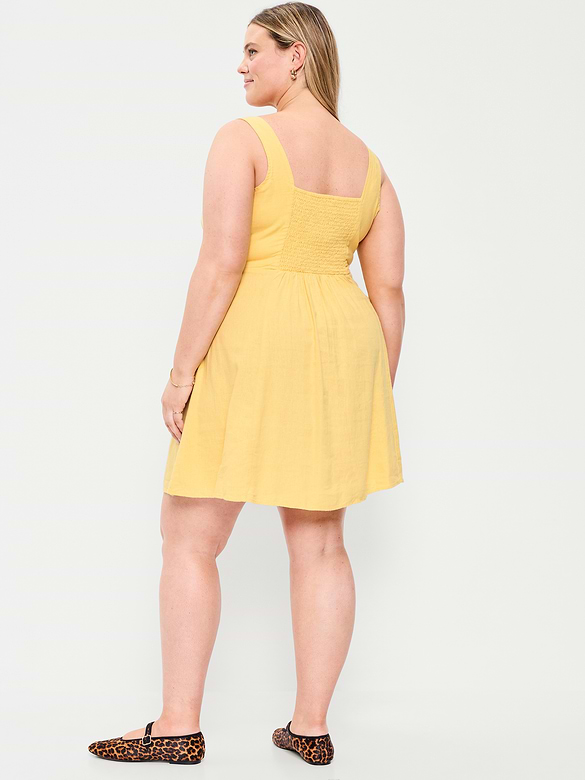 Fit & Flare Linen Mini Dress